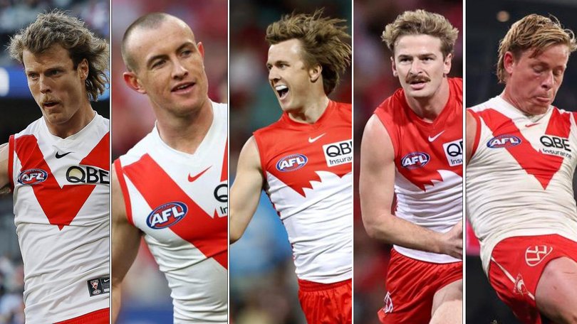 Five Sydney Swans players have been stood down for the rest of the year for breaching club standards after a sexual assault allegation is investigated.