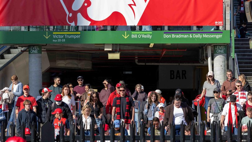 A number of fans lect the SCG following AFLW Swans game before the start of the men’s game against North Melbourne. NewsWire / Nadir Kinani