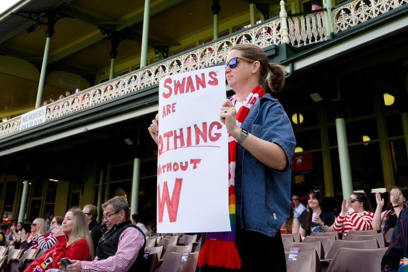 Swans fans supported the AFLW team on Sunday.