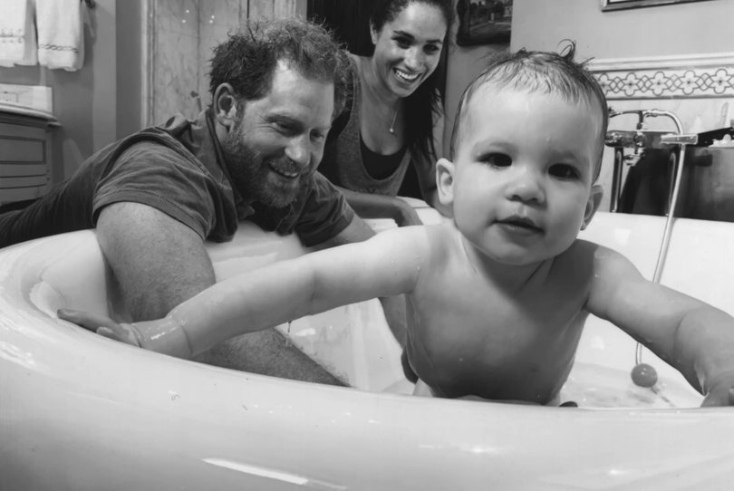 Part 2 of the Harry & Meghan Netflix series. shows Archie with mum and dad.