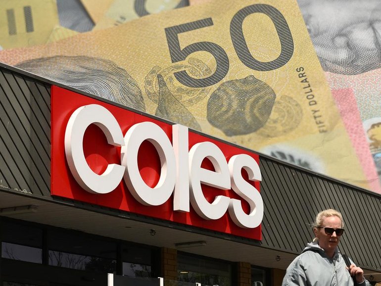 Coles has delivered a one per cent rise in its full-year profit. (Susie Dodds/AAP PHOTOS)