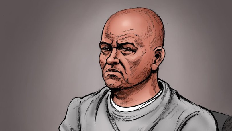 A sketch of Carr during his pre-sentence hearing. Sketch: Paul Tyquin