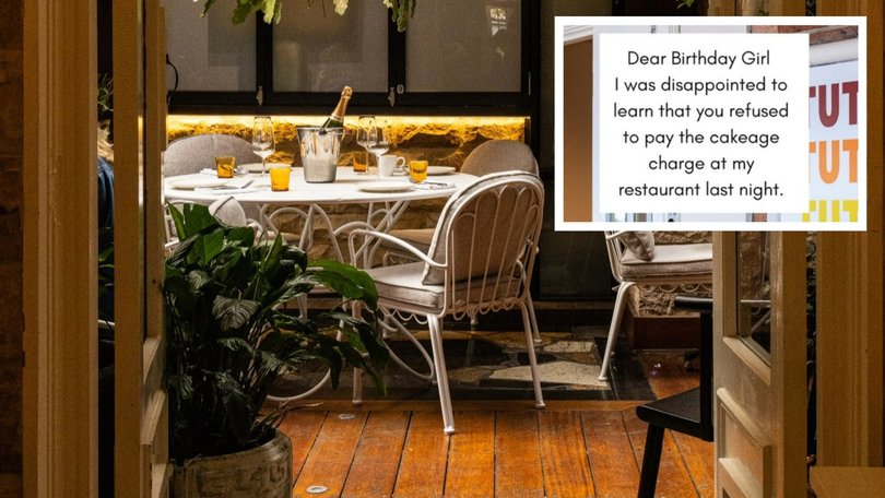 A birthday celebration has erupted into a fiery debate after a restaurant owner publicly called out a customer over claims she refused to pay a cakeage charge.