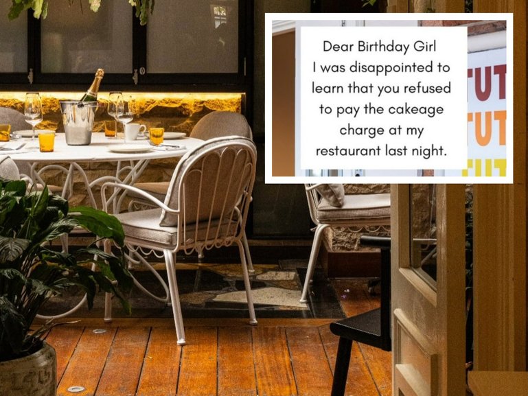 A birthday celebration has erupted into a fiery debate after a restaurant owner publicly called out a customer over claims she refused to pay a cakeage charge.