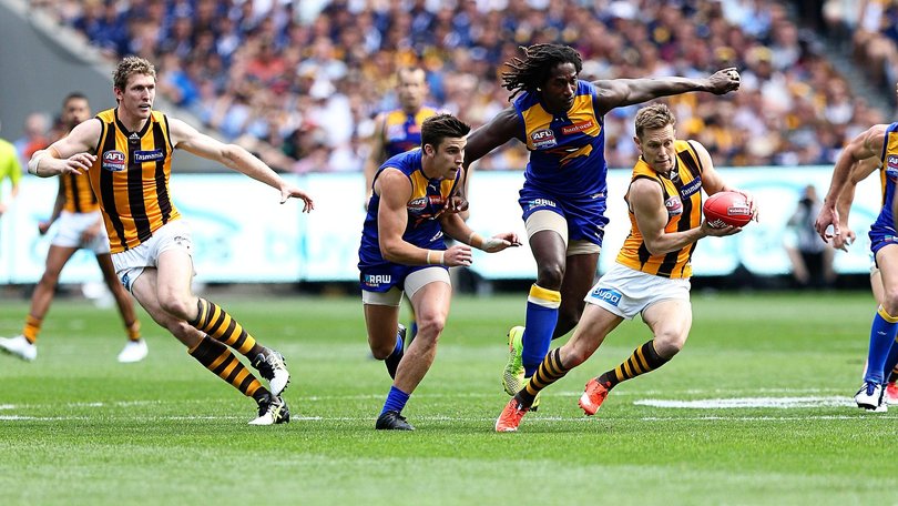 Mitchell won four premierships as a Hawthorn player. Picture: Tim Carrafa