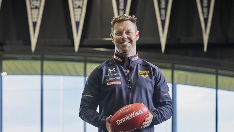 Hawthorn coach Sam Mitchell is promoting a DrinkWise campaign ahead of this season's finals. Picture: DrinkWise.