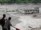 A massive flash flood swept through Nepal and Tibel's border region. (EPA PHOTO)