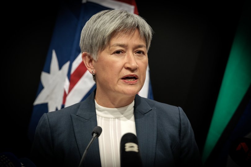 Penny Wong speaking about the Central Nepal Floods, at a press conference in the Festival Tower, Adelaide.