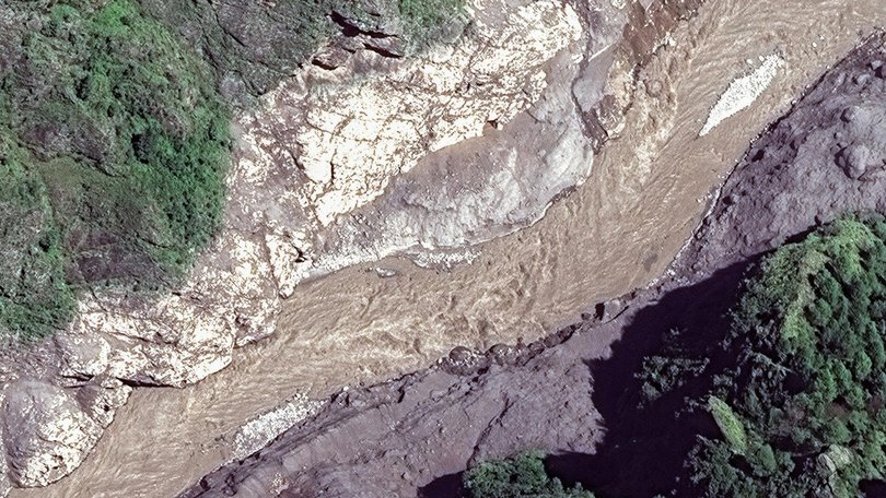 Satellite imagery of the flood affected areas in Nepal. X / Vantor