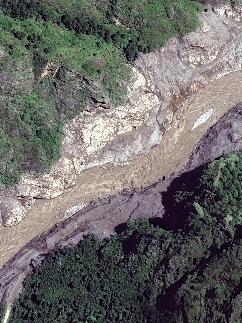Satellite imagery of the flood affected areas in Nepal. Picture: X / Vantor