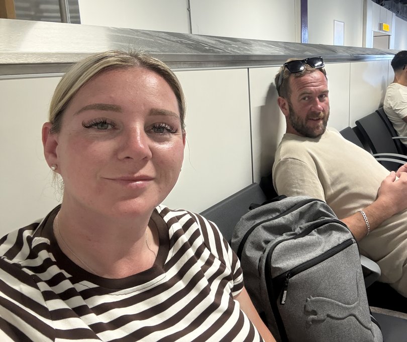 Karen Cassidy and her husband George Gale were due to fly out to Malaga at 7:10am on August 14 but slept through their alarms.