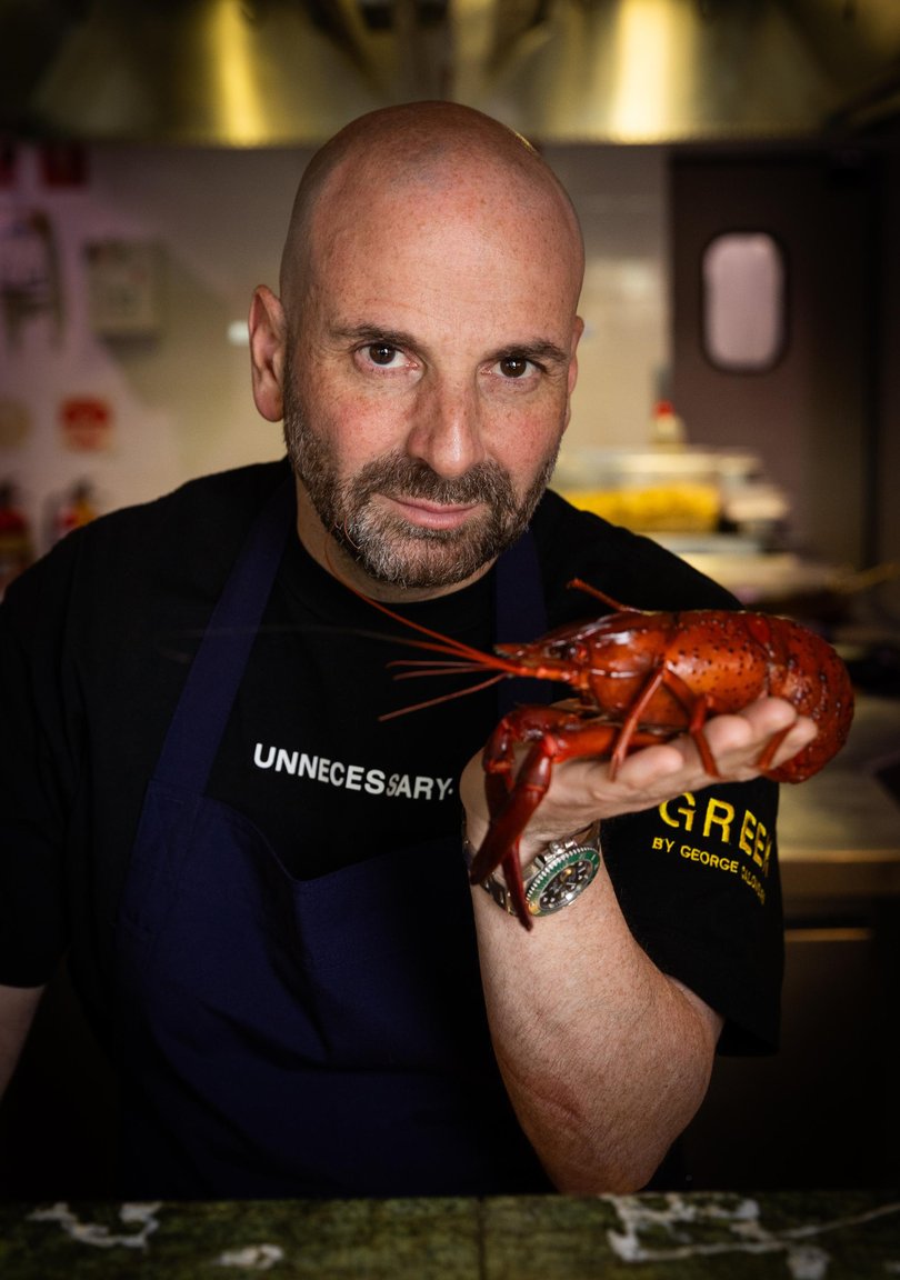 George Calombaris with a WA marron at his residency, Greek at Crown Perth.