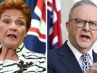 One Nation leader Pauline Hanson and Prime Minister Anthony Albanese. 