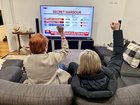 Pauline Hanson celebrates One Nation’s lead in Secret Harbour.