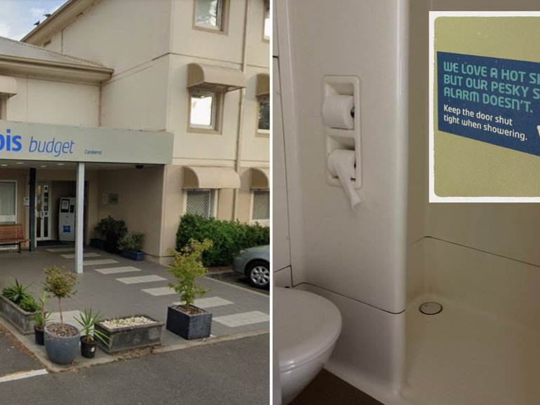 A guest at the Ibis Budget Canberra was charged $1800 when shower steam set off the smoke detector.
 