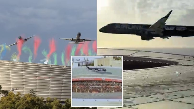 Multiple angles showed off the dual feat over Cape Town Stadium.