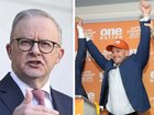 Prime Minister Anthony Albanese and Treasurer Jim Chalmers have reacted after One Nation secured its first seat in WA, labelling the minor party ‘dangerous’ and ‘divisive’. One Nation WA leader Rod Caddies with Luke Herdegan after his win, centre.