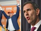 Prime Minister Anthony Albanese and Treasurer Jim Chalmers have reacted after One Nation secured its first seat in WA, labelling the minor party ‘dangerous’ and ‘divisive’. One Nation WA leader Rod Caddies with Luke Herdegan after his win, centre.