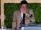 Roger Federer couldn't hold back his tears during his induction into the Tennis Hall of Fame.