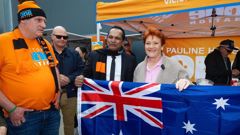 MELBOURNE, AUGUST 30, 2026: Pauline Hanson attends a BBQ fundraiser at the Victorian One Nation State HQ in Pakenham. Picture: Mark Stewart / NewsWire