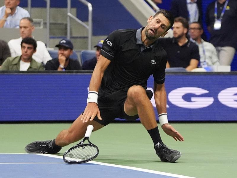 Novak Djokovic appeared to battle physical issues in his shock US Open opening-round defeat. 