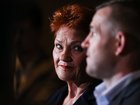 Pauline Hanson and One Nation candidate for Secret Harbour Luke Herdegen.