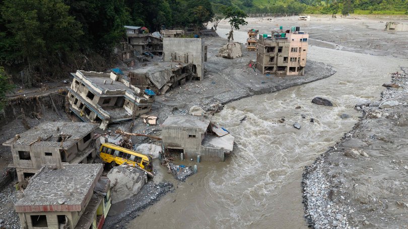 An aerial view of the damage.