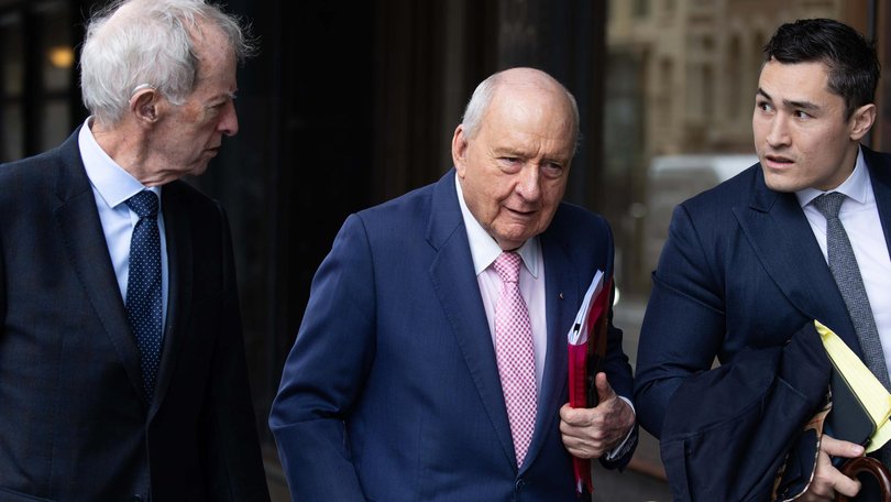 Alan Jones (centre) is fighting the allegations at trial. Picture: NewsWire/Gaye Gerard.