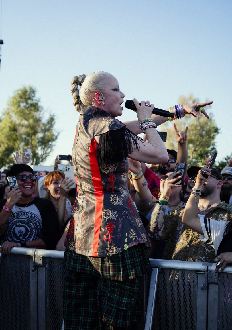 Shirley Manson performs with her band Garbage.