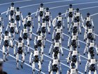 A humanoid robot procession at the the 2nd World Robot Games.