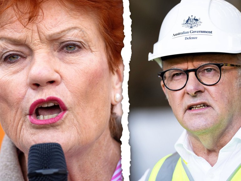 It is the responsibility of all to ensure that the conduct of politics in Australia does not encourage or spark violent intentions. Pictured: Pauline Hanson and Anthony Albanese.