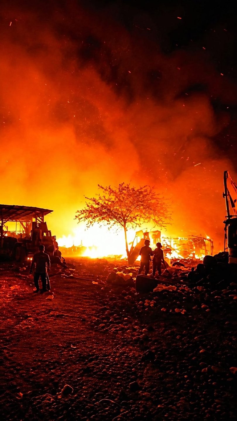 An image from a Bali local allegedly taken at the scene of Monday’s rubbish fire.