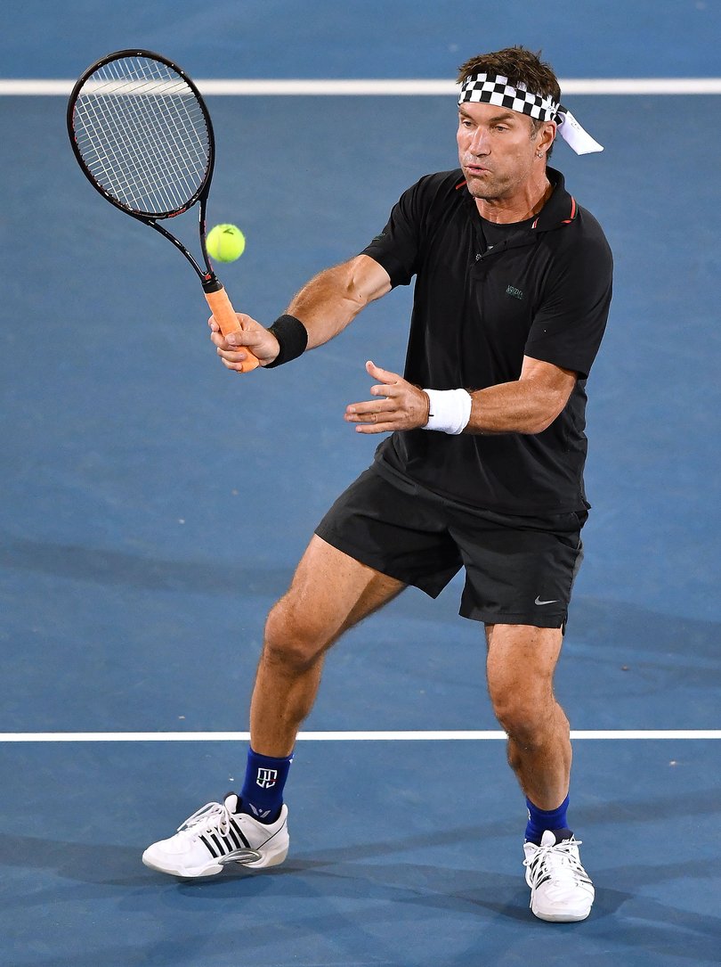 Pat Cash during day two of the 2019 World Tennis Challenge in Adelaide.