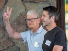 Tim Cook with John Ternus in July, 2026. 