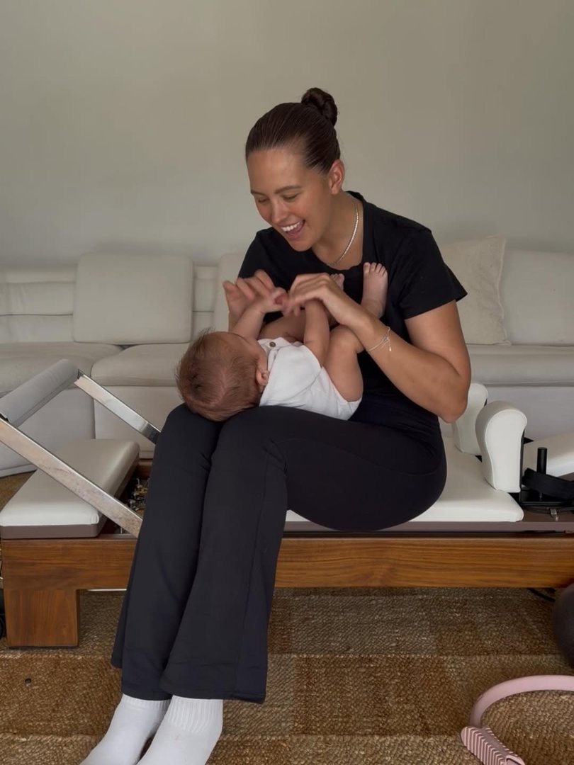 Jesinta Franklin with her son Bam.