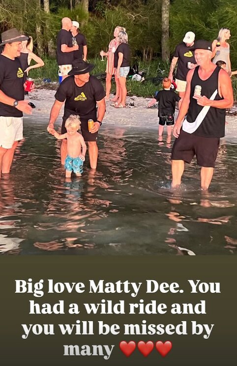 Whippet paid tribute to Matt Dee on his Instagram story.