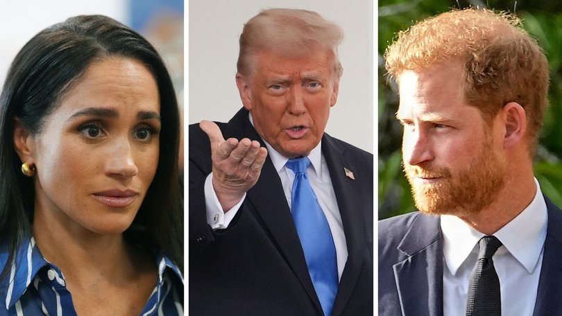Donald Trump has scolded Prince Harry and Meghan Markle, declaring he was ‘happy’ to see the couple return to the UK.