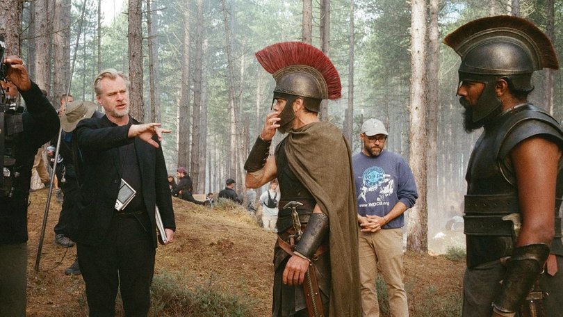 Christopher Nolan on the set of The Odyssey.