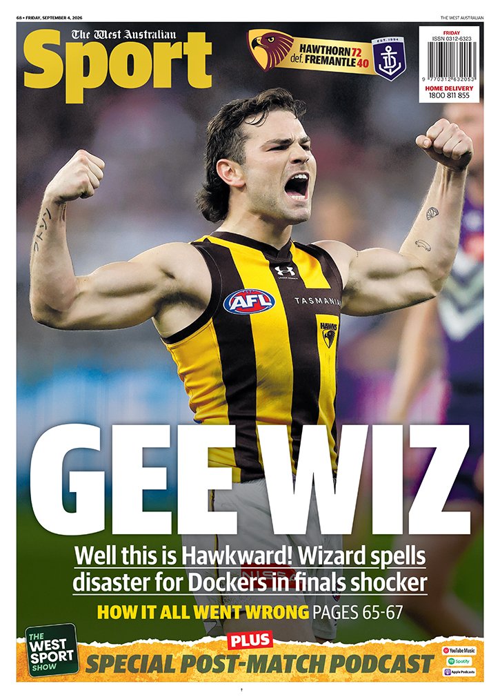 The back page of Friday's The West Australian.