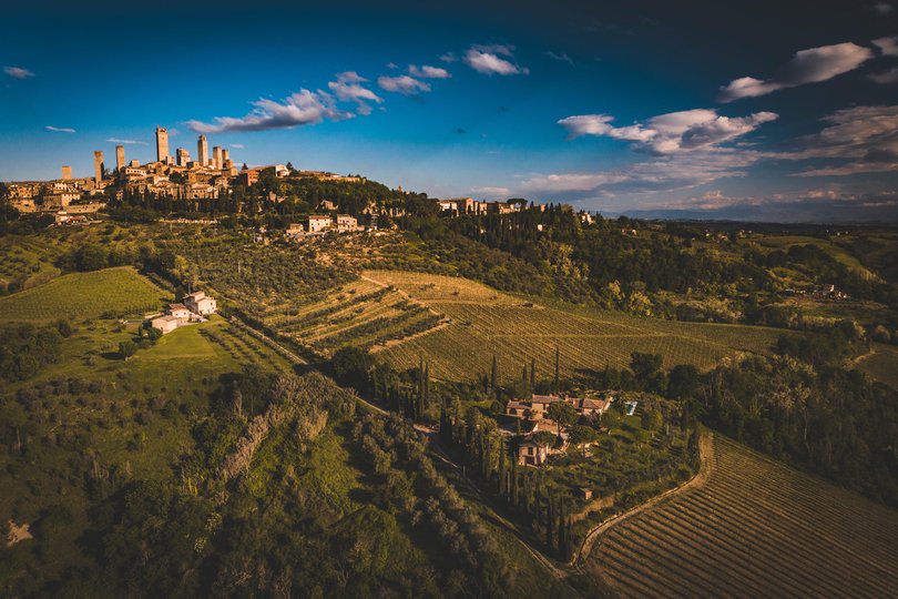 San Gimignano is a small walled medieval hill town in Siena province.