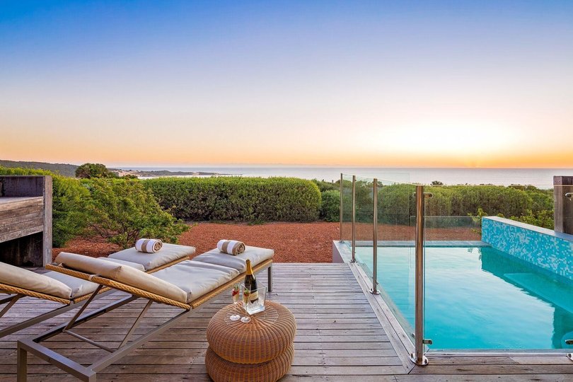 The private terrace at the Oceanview Villa at the Injidup Spa Retreat.