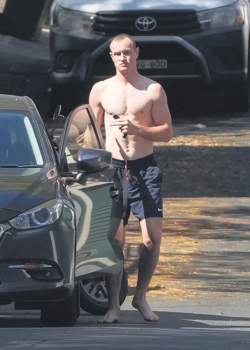 Sydney Swans player Chad Warner shirtless in Sydney.