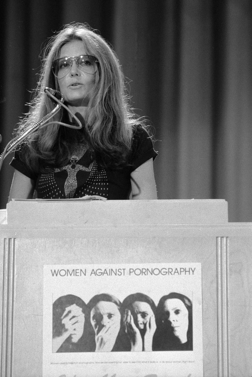 Gloria Steinem speaks at a conference in New York on September 15, 1979. 