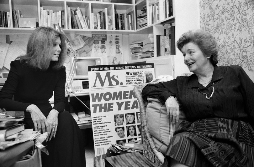 Gloria Steinem with Patricia Carbine, a fellow founder of Ms. magazine, in New York on May 7, 1987. 