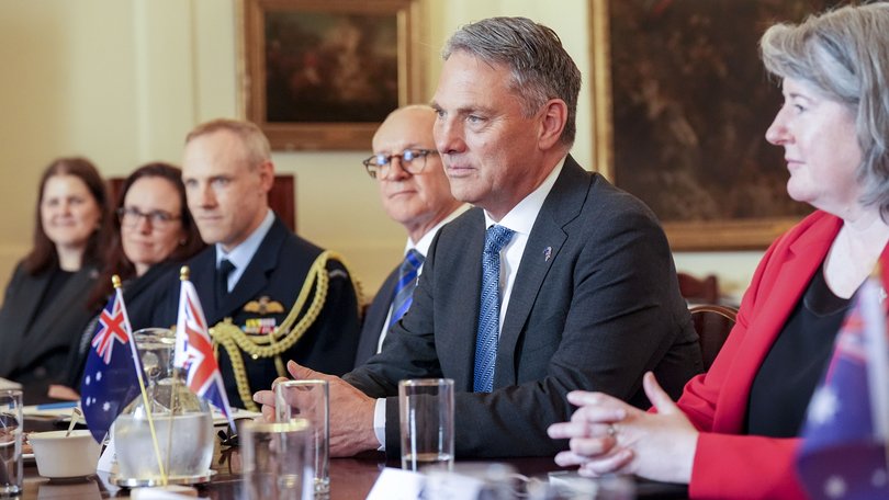 LONDON, UNITED KINGDOM - SEPTEMBER 3: Australian Deputy Prime Minister and Defence Minister Richard Marles (second right) attends a meeting with UK Defence Secretary Wes Streeting to discuss defence and security, at Horse Guards Parade on September 3, 2026 in London, England. (Photo by James Manning-WPA Pool/Getty Images)