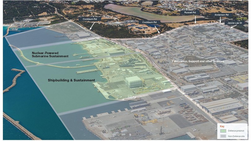 The proposed boundaries for the Henderson Defence Precinct in WA.