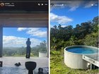 The AFL star teased fans with a glimpse of the couple's romantic getaway.