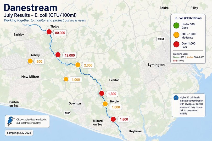Local volunteer groups regularly publish water quality results in the areas surrounding Dorset where Ivy Foster and Keeva Hollow got sick from swimming.