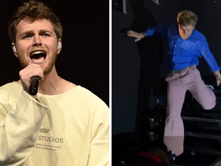 American singer Alex Warren has had the last laugh after he took a tumble on stage during a performance in Melbourne on Friday night.