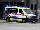 Two children have been taken to hospital after they were flung from an inflatable jumping castle after it flew into the air on Saturday. 